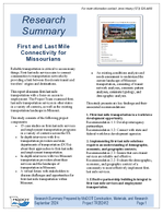 First and Last Mile Connectivity for Missourians Research Summary