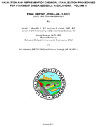 Validation and Refinement of Chemical Stabilization Procedures for Pavement Subgrade Soils in Oklahoma  Volume II