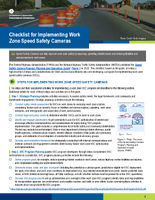 Checklist for Implementing Work Zone Speed Safety Cameras