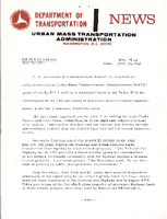 Department of Transportation News Urban Mass Transportation Administration UMTA 7560