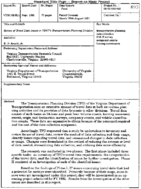 Review of travel data issues in VDOTs Transportation Planning Division