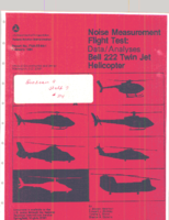 Noise measurement flight test for the Bell 222 Twin Jet helicopter  data and analyses