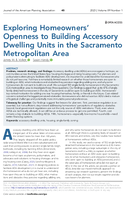 Exploring Homeowners Openness to Building Accessory Dwelling Units in the Sacramento Metropolitan Area