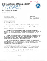 Department of Transportation News Releases November 1978