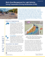 Work Zone Management for Light Vehicles Using Cooperative Driving Automation CDA fact sheet