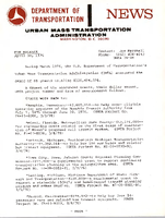 Department of Transportation News Urban Mass Transportation Administration UTMA 7640