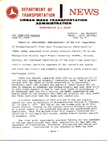 Department of Transportation News Urban Mass Transportation Administration UTMA 7659
