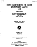BreathCollection Device for Delayed BreathAlcohol Analysis