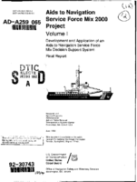 Port Needs Study Vessel Traffic Services Benefits Vol I  Study Report