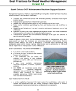 Best Practices for Road Weather Management Version 30 South Dakota DOT Maintenance Decision Support System