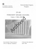 Permanent Ground Anchors DP68 Volume 1 Final Report