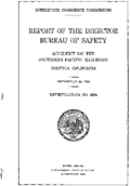 Interstate Commerce Commision Report of the Accident  Investigation Occuring on the SOUTHERN PACIFIC RAILROAD TORTUGACA