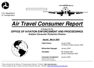 Air Travel Consumer Report March 2003