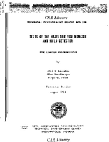 Tests of The Hazeltine VOR Monitor and Field Detector