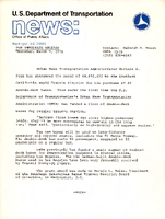 US Department of Transportation News Office of Public Affairs UMTA 1378