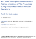 Air Carrier Training Recommendations to Address Limitations of Pilot Procedures during Unexpected Events in NextGen Operations Task 3 Pilot Needs Analysis