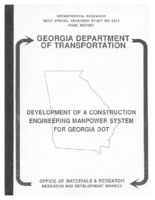Development of a construction engineering manpower system for Georgia DOT
