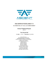 FAA Center of Excellence Alternative Jet Fuels  Environment  Annual Technical Report 2016  For the Period October 1 2015  September 30 2016