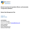 Mineta Consortium for Equitable Efficient and Sustainable Transportation MCEEST Master Data Management Plan