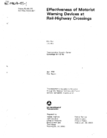 Effectiveness of Motorist Warning Devices at Railhighway Crossings