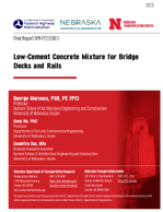 LowCement Concrete Mixture for Bridge Decks and Rails