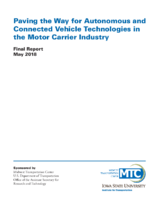 Paving the Way for Autonomous and Connected Vehicle Technologies in the Motor Carrier Industry