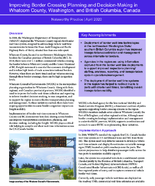 Improving Border Crossing Planning and DecisionMaking in Whatcom County Washington and British Columbia Canada