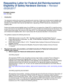 Requesting Letter for FederalAid Reimbursement Eligibility of Safety Hardware Devices  Revised