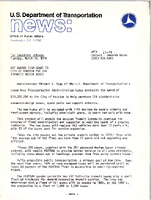 US Department of Transportation news Office of Public Affairs UMTA 1578 DOT Awards 19M Grant to City of Houston for 226 Advanced Design Buses
