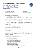 UMTA Administrator Announces Transit Management Training Program