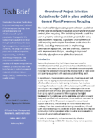 Overview of Project Selection Guidelines for Cold Inplace and Cold Central Plant Pavement Recycling  techbrief