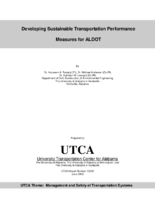 Developing Sustainable Transportation Performance Measures for ALDOT