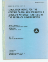Simulation Model for the Convair CV880 and Boeing 720 B AircraftAutopilot Systems in the Approach Configuration