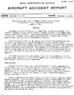 Investigation of Aircraft Accident AMERICAN AIRLINES KNOXVILLE TENNESSEE 19620806