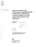Engine Performance Comparison Associated With Carburetor Icing During Aviation Grade Fuel and Automotive Grade Fuel Operation