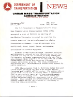 Department of Transportation News Urban Mass Transportation Administration UMTA 9474