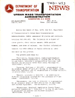 Department of Transportation News Urban Mass Transportation Administration UMTA 8374