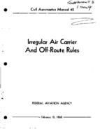 CAM 42 Irregular Air Carrier And OffRoute Rules Supplement 1 To 9 1960