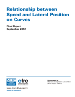 Relationship between speed and lateral position on curves