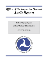 Railroad safety program Federal Railroad Administration OIG audit report