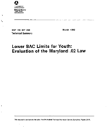 Lower BAC Limits for Youth Evaluation of the Maryland 02 Law Technical Summary