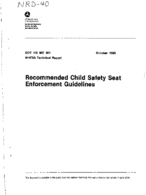 Recommended Child Safety Seat Enforcement Guidelines