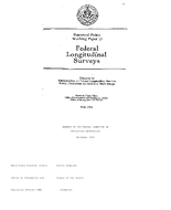 Statistical Policy Working Paper 13 Federal Longitudinal Surveys