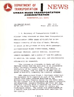 Department of Transportation News Urban Mass Transportation Administration UMTA 7274
