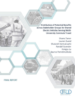 Distribution of Potential Benefits across Stakeholder Groups for Shared Electric Vehicles Serving MultiUniversity Commute Travel