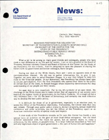 Remarks Prepared for Delivery by Secretary of Transportation Elizabeth Hanford Dole on Receipt of the Center for the Study of the Presidency Distinguished Public Service Award
