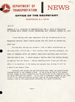 Remarks by US Secretary of Transportation John A Volpe at Dedication of Personal Rapid Transit System