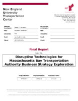 Disruptive Technologies for Massachusetts Bay Transportation Authority Business Strategy Exploration