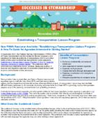 Successes in Stewardship  Establishing a Transportation Liaison Program