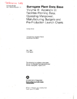 Surrogate Plant Data Base Volume III Appendix D Facilities Planning Data Operating Manpower Manufacturing Budgets and PreProduction Launch Charts